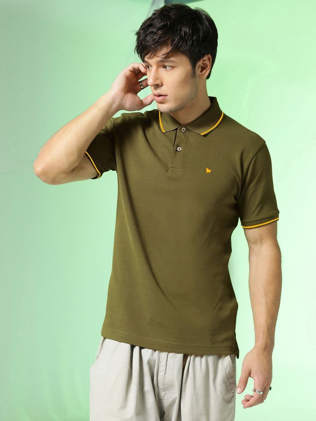 Markle Moro Men Solid Polo Collar Cotton T-shirt - view 1