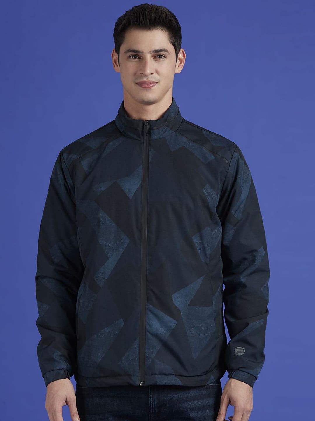 Pepe Jeans Men Mock Collar Abstract Printed Casual Bomber Jacket - view 1