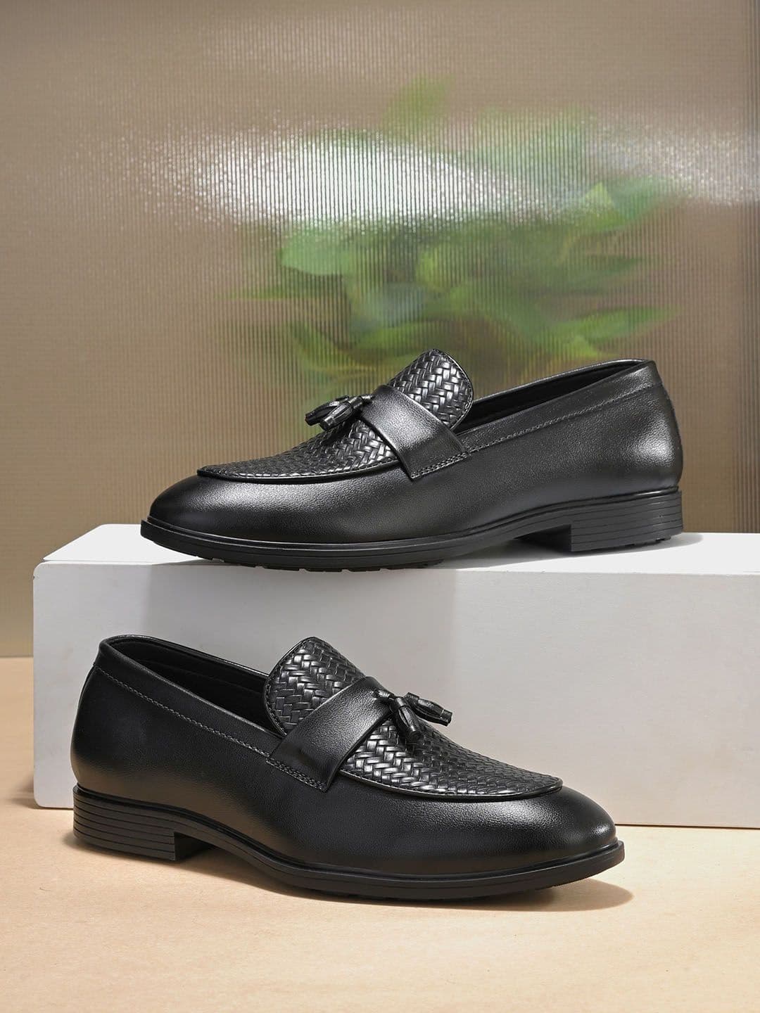 House of Pataudi Men Woven Design Formal Loafers - view 1