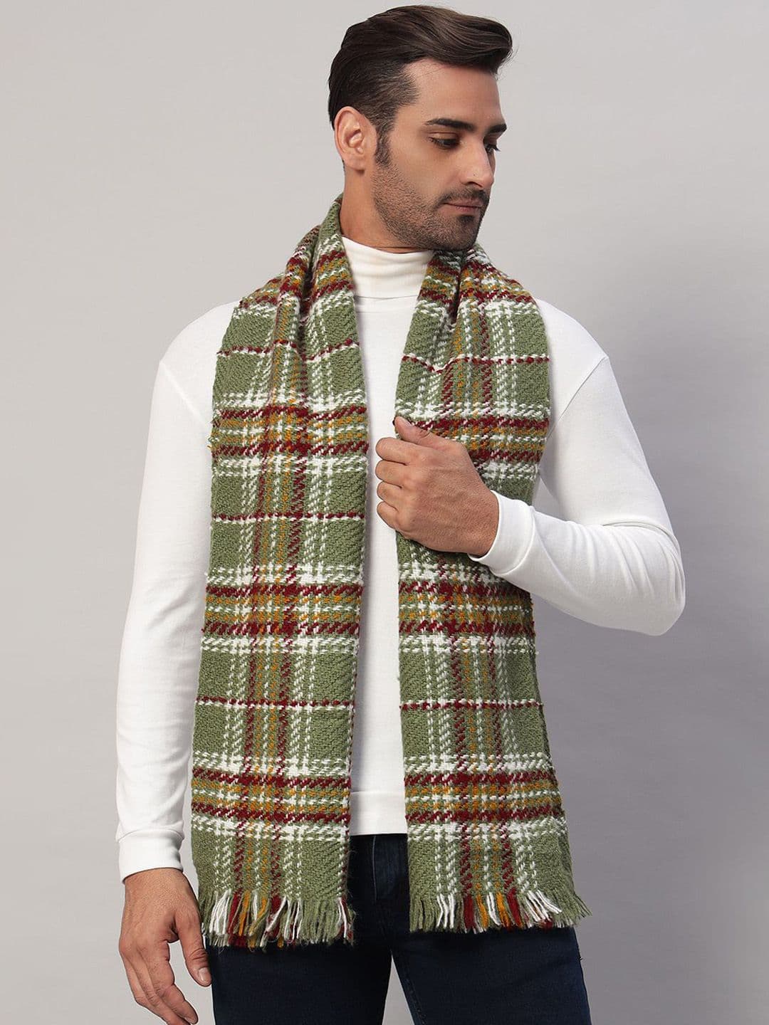 HANDICRAFT PALACE Men Merino Wool Checked Mufflers - view 1