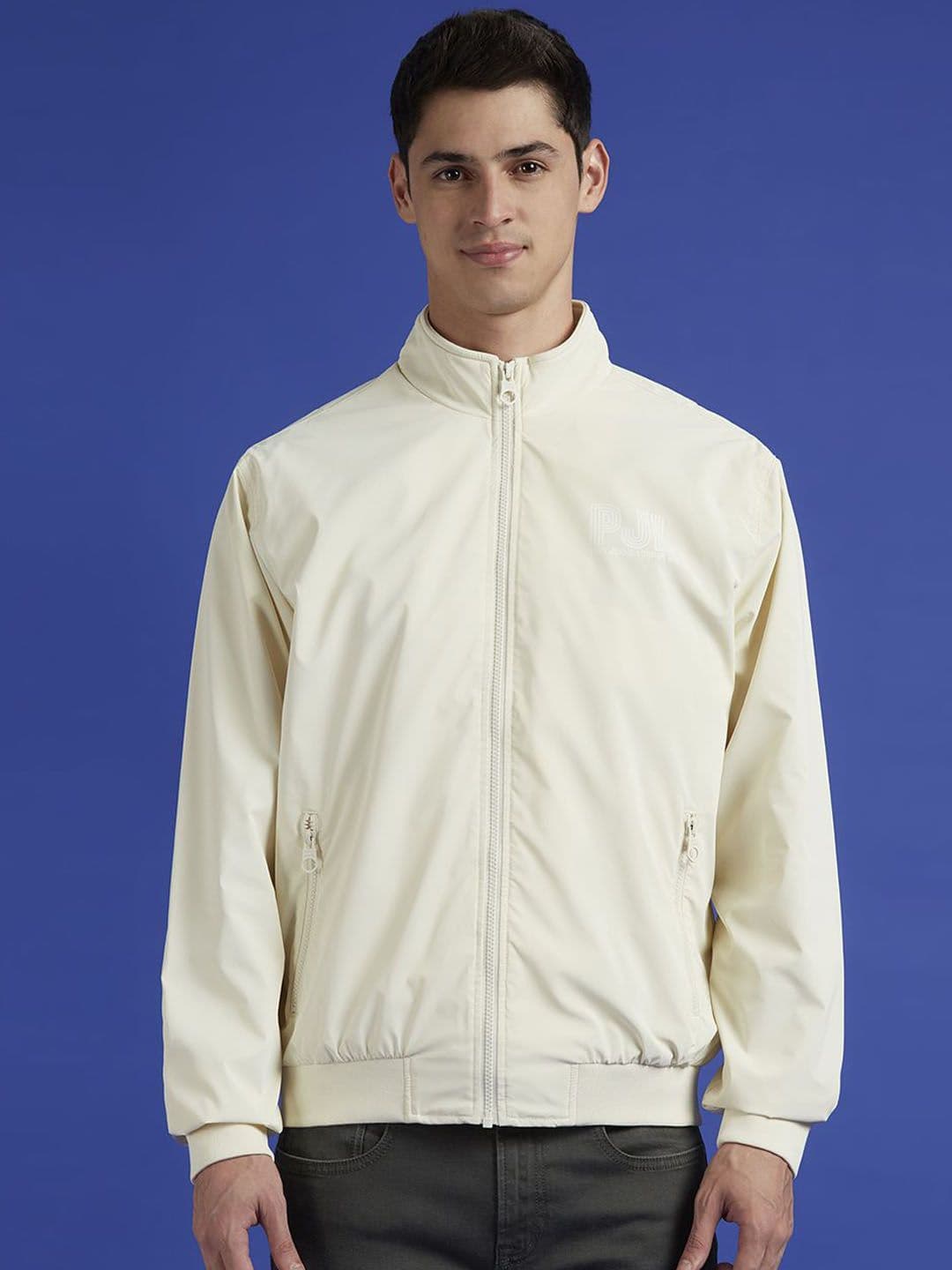 Pepe Jeans Men Mock Collar Solid Casual Bomber Jacket - view 1
