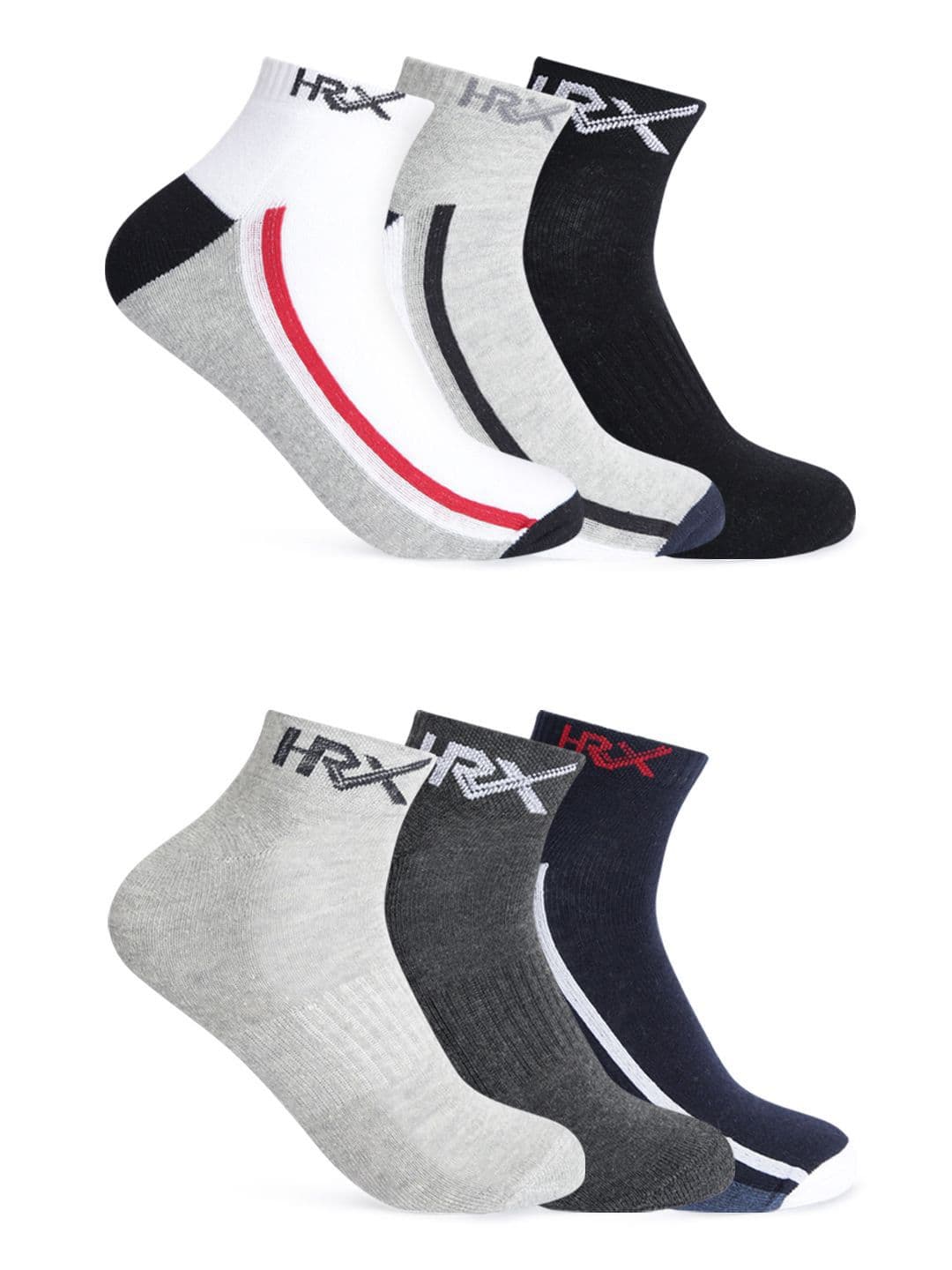HRX by Hrithik Roshan Unisex Pack Of 6 Cotton Ankle-Length Socks - view 1