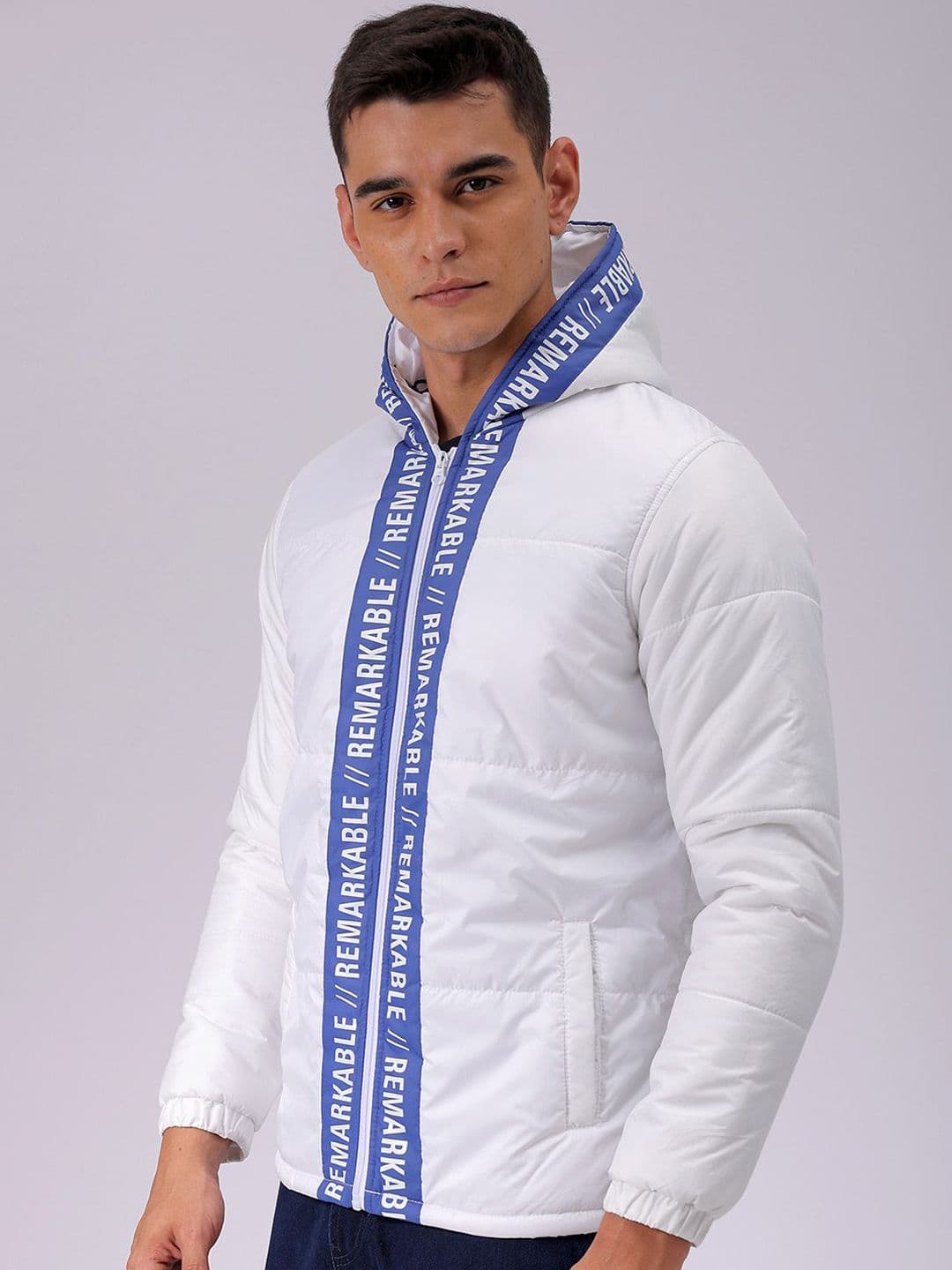The Indian Garage Co Men Hooded Typography Printed Puffer Jacket - view 1