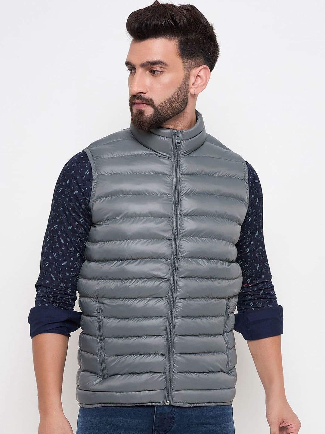 Duke Men Mock Collar Solid Casual Puffer Jacket - view 1