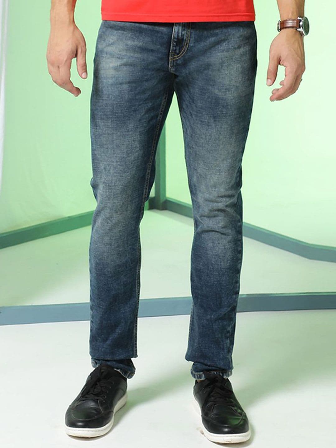 Markle Moro Men Cotton Slim Fit Heavy Fade Stretchable Jeans - view 1