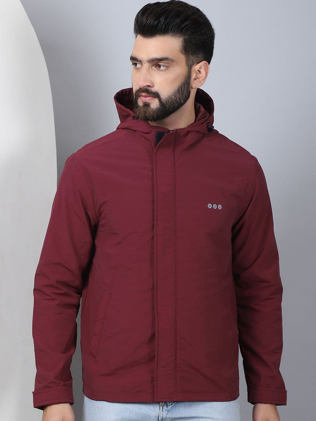 HOUSE OF VEDAS Men Hooded Solid Casual Padded Jacket