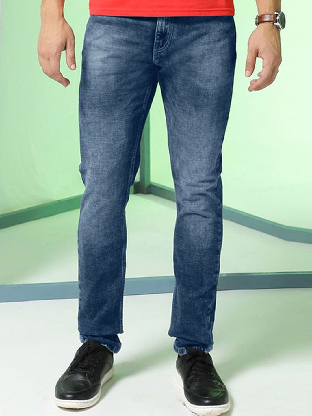 Markle Moro Men Cotton Slim Fit Light Fade Stretchable Jeans - view 1