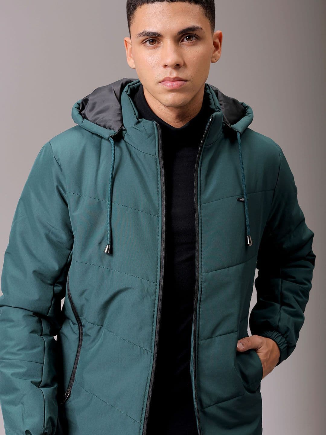 The Indian Garage Co Men Hooded Slim Fit Puffer Jacket - view 1