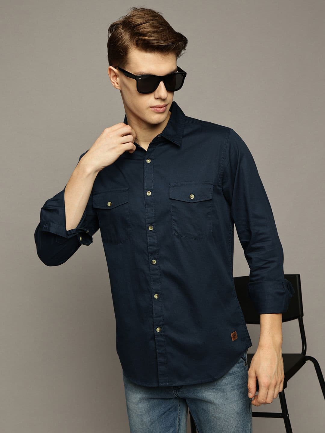 The Roadster Lifestyle Co. Men Premium Spread Collar Solid Cotton Casual Shirt - view 1