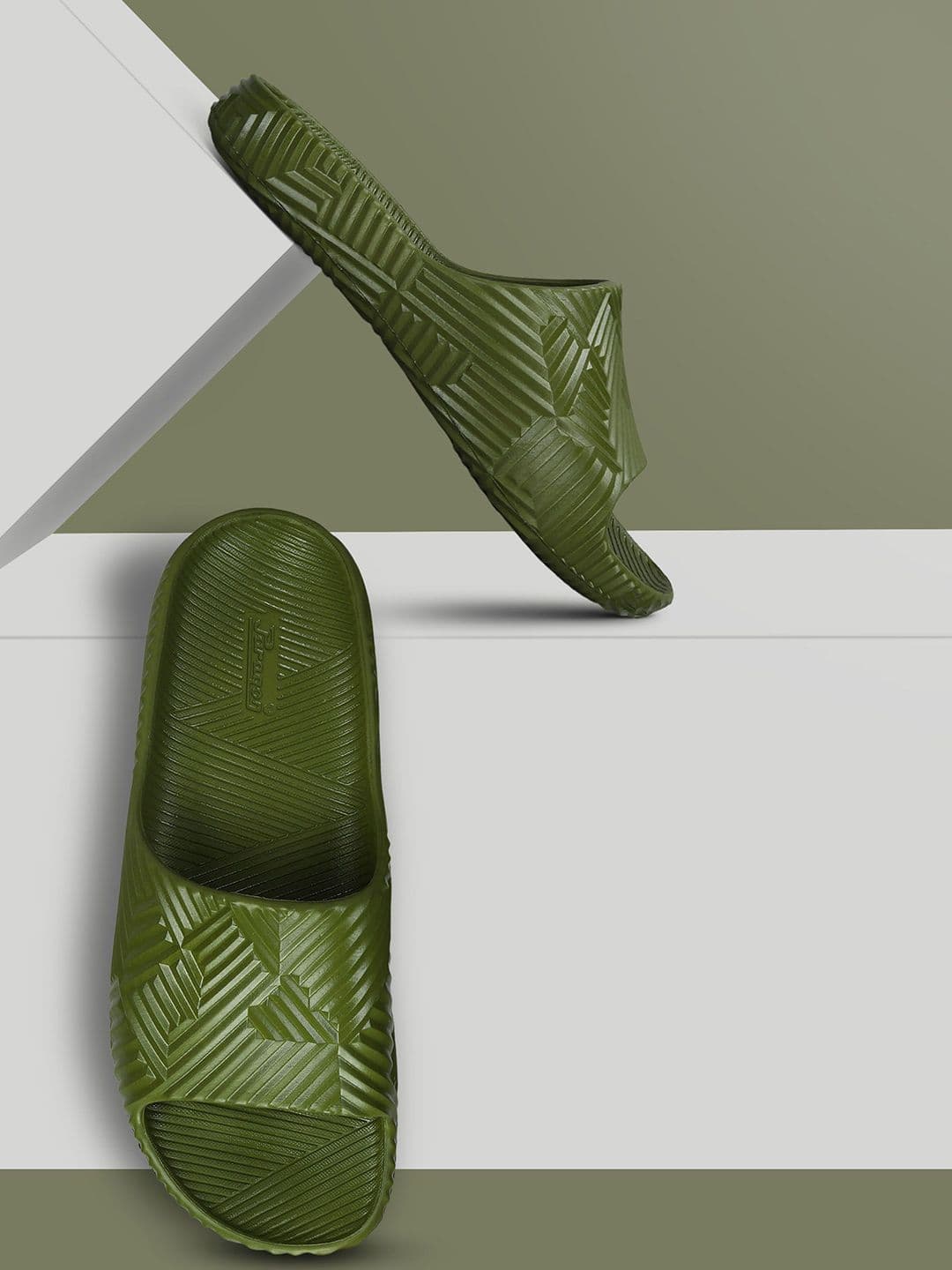Paragon Men Olive Croslite Open Toe Sliders Flip Flops - view 1