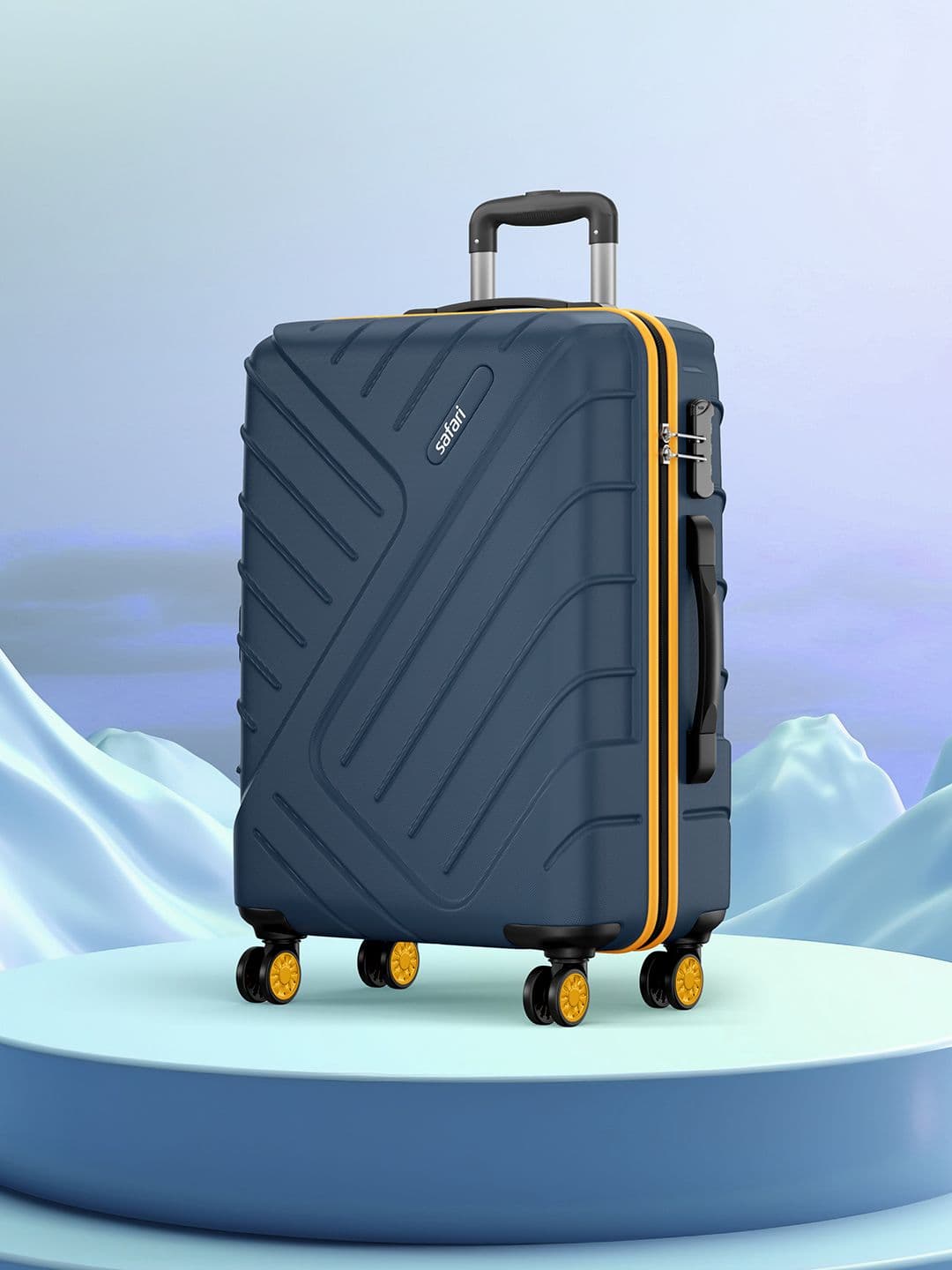Safari Accent Blue Hard Sided 8 Wheel Large Trolley Bag Suitcase 76cm - view 1