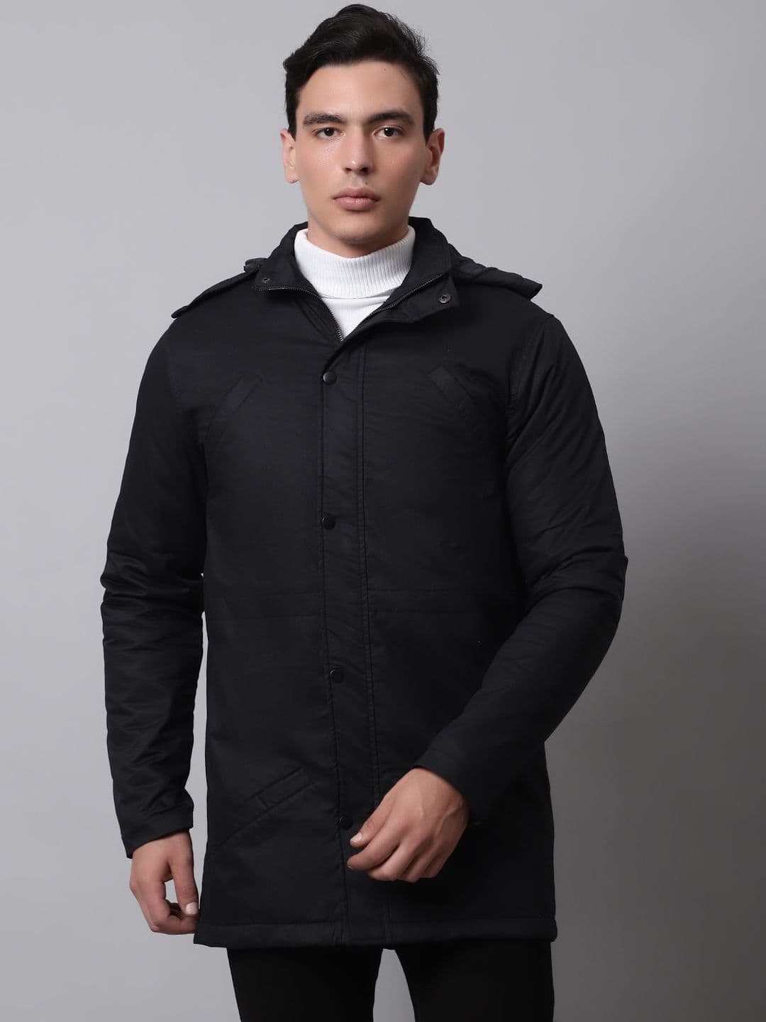 HOUSE OF VEDAS Men Hooded Solid Cotton Casual Padded Jacket - view 1
