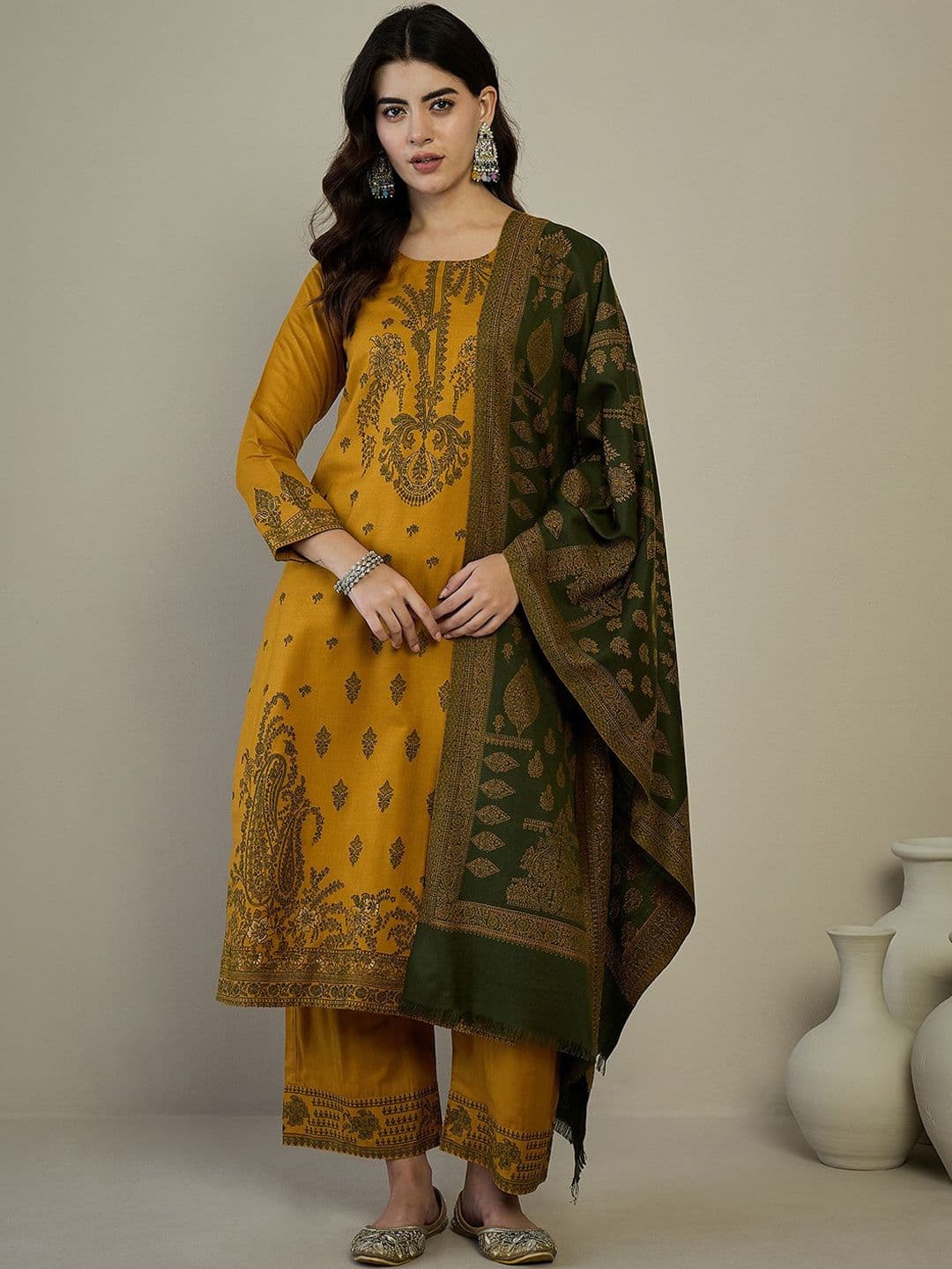 HK colours of fashion Ethnic Motifs Woven Design Unstitched Dress Material - view 1
