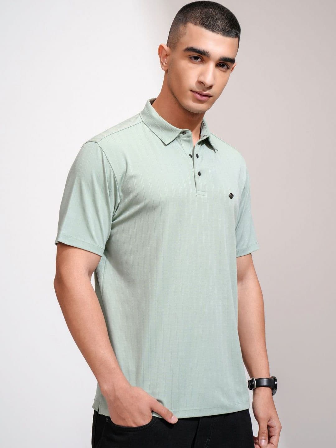 HIGHLANDER Men Striped Polo Collar T-shirt - view 1