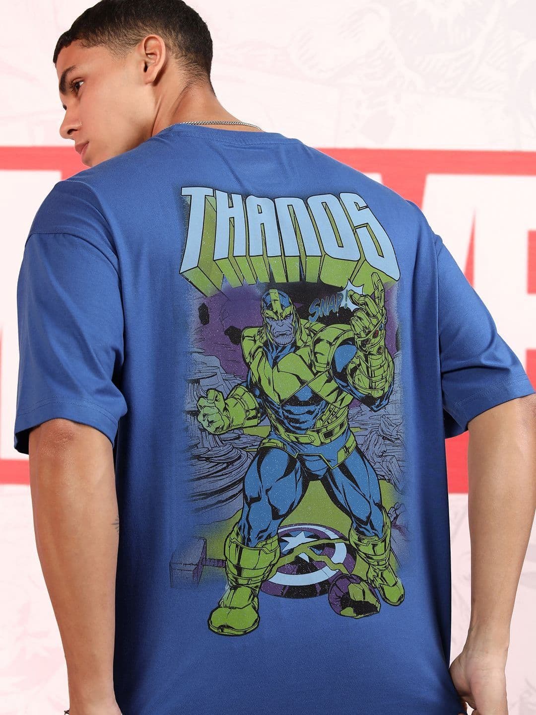 HIGHLANDER Marvel Men Thanos Round Neck Oversized Drop Shoulder Tshirt - view 1