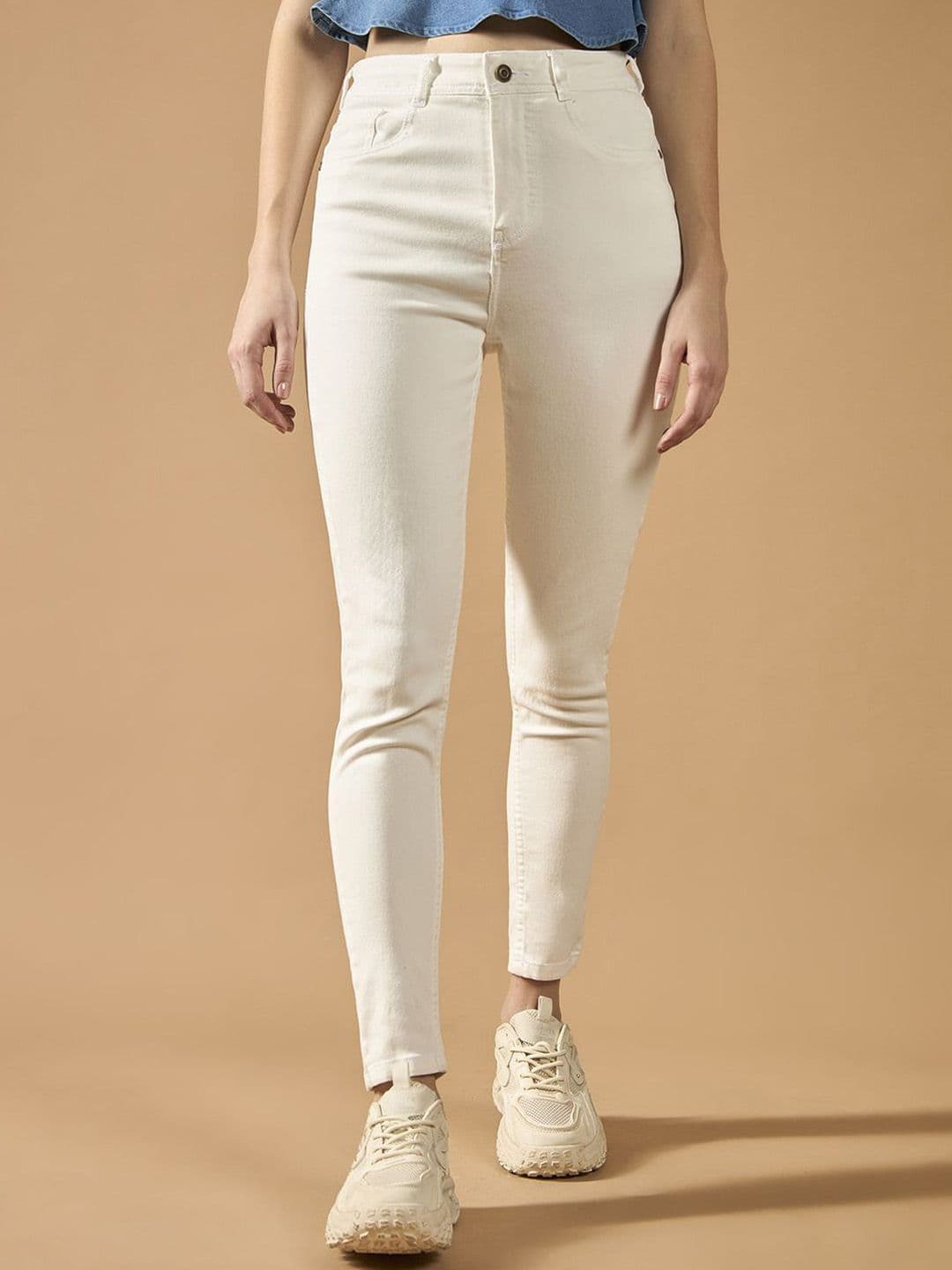 Roadster Women Skinny High Rise Bleached Regular Length Stretchable Denim Jeans - view 1