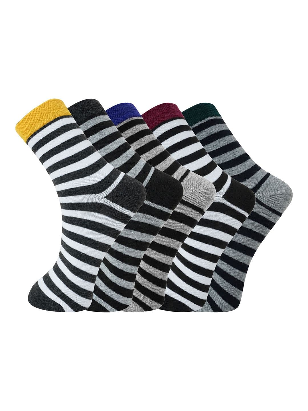 BAESD Men Pack Of 5 Striped Above Ankle-Length Socks - view 1