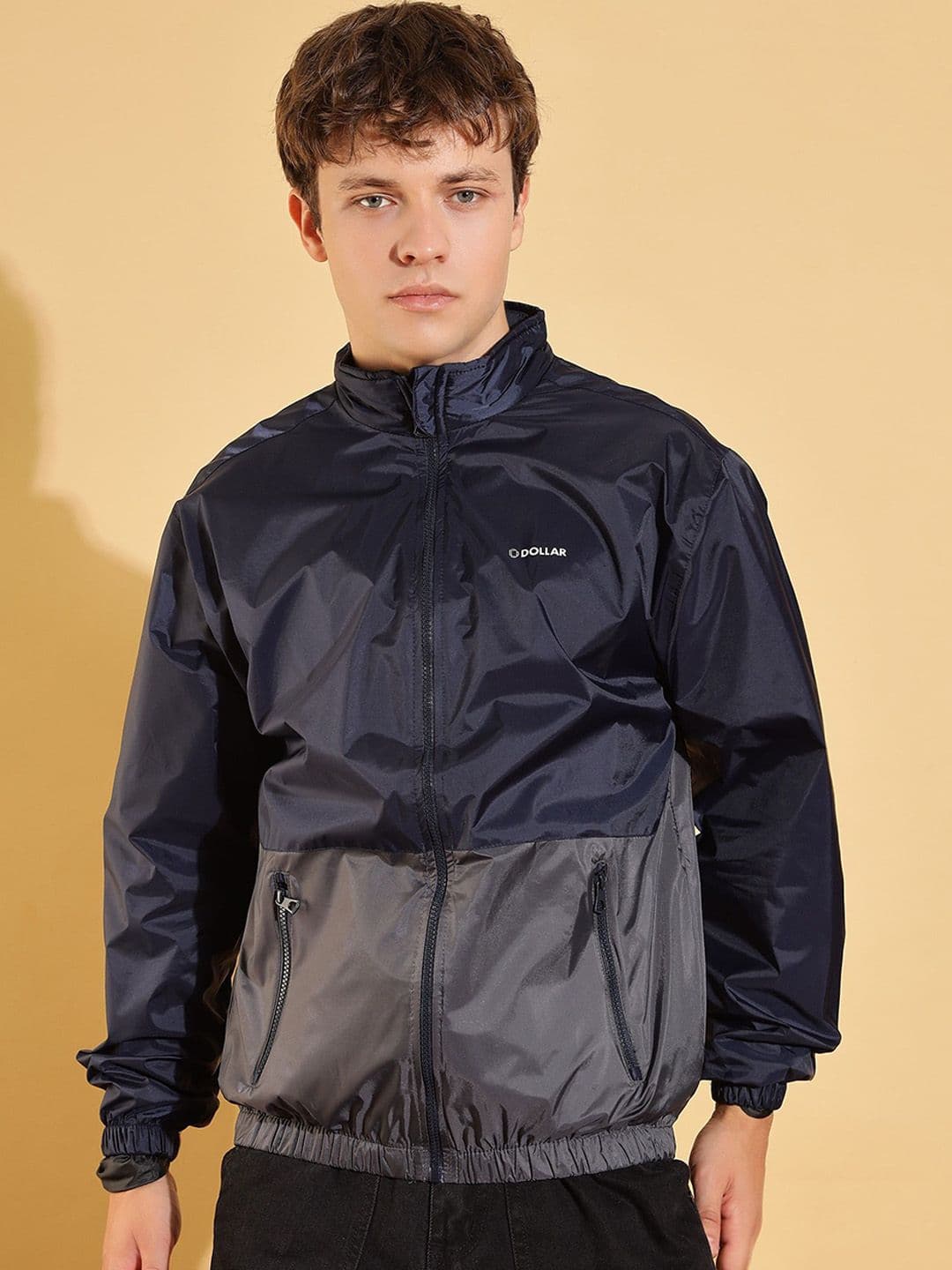 Dollar Men Colourblock Light Weight Windcheater with UV Protection and Pockets - view 1