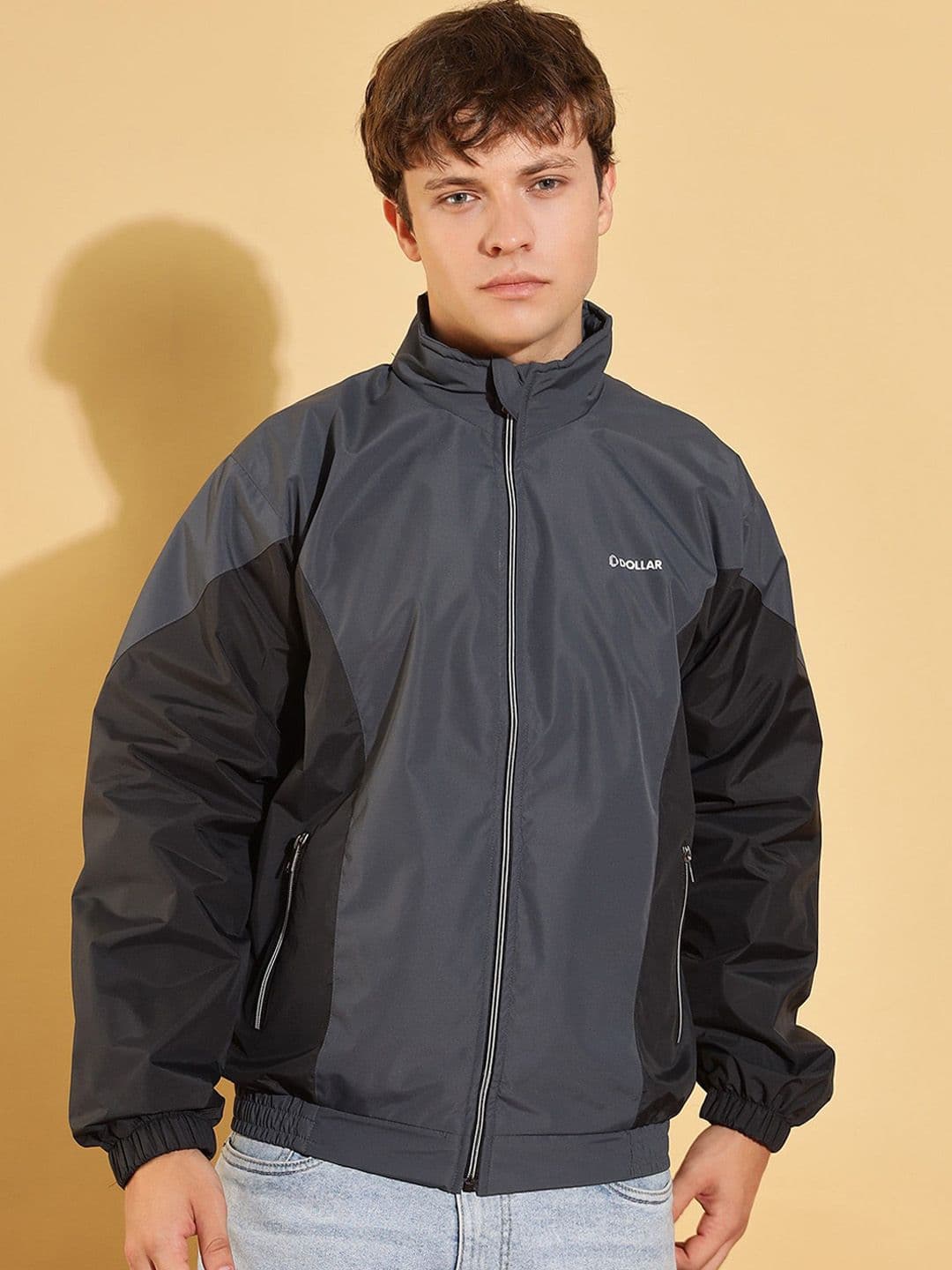 Dollar Men Colourblock Light Weight Windcheater with UV Protection and Pockets - view 1