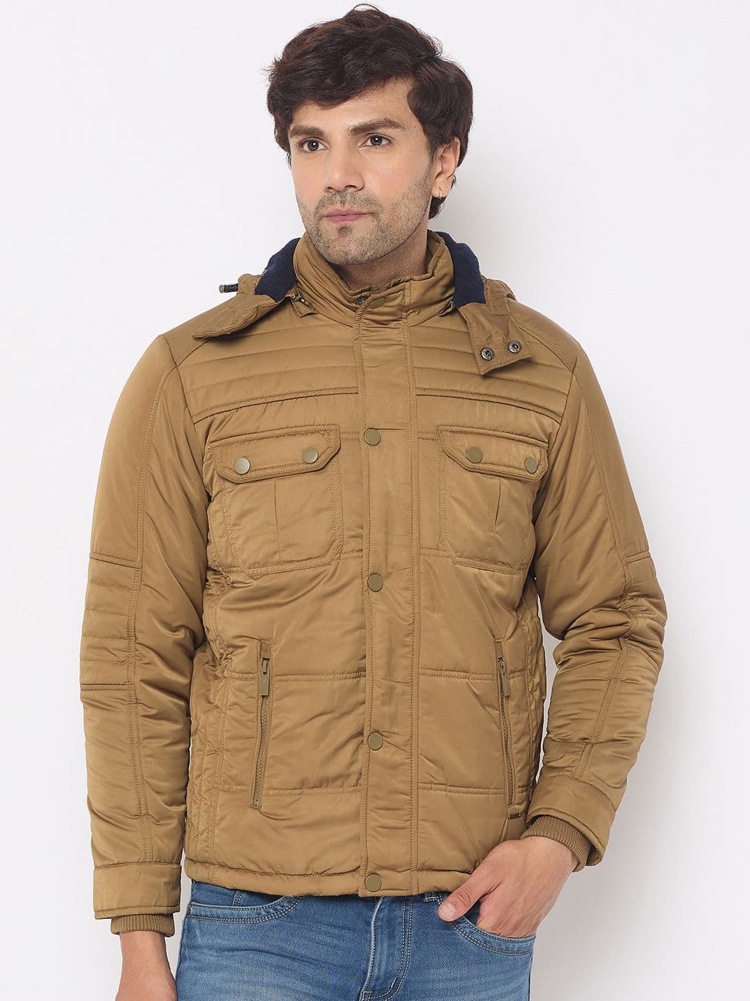 Duke Men Mock Collar Solid Casual Padded Jacket - view 1