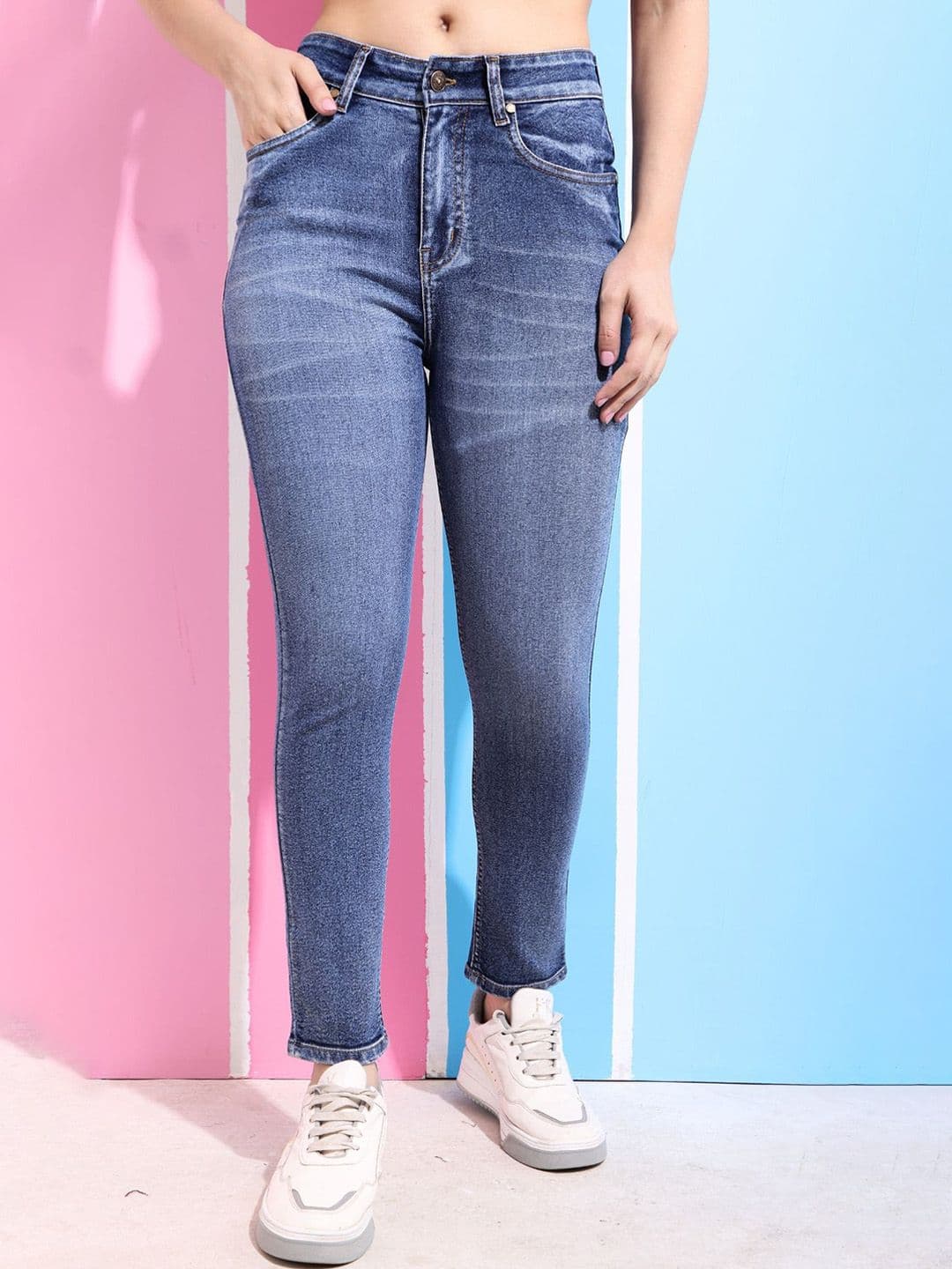 PUELLA Women Skinny Fit High-Rise Heavy Fade Stretchable Jeans - view 1
