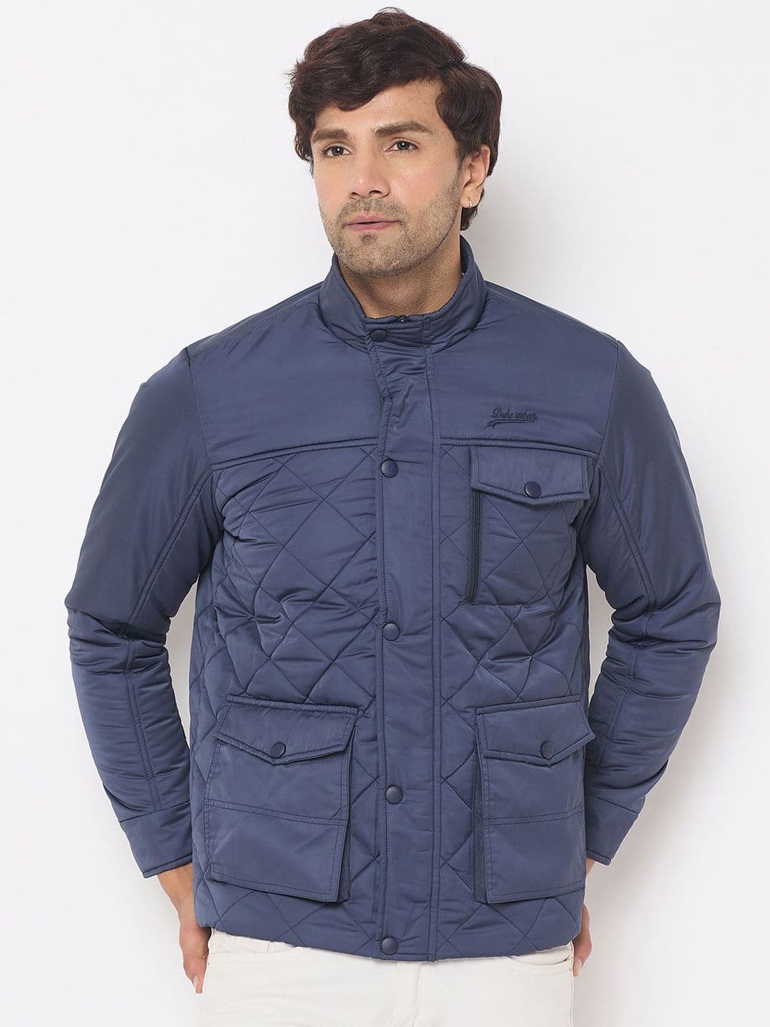 Duke Men Mock Collar Solid Casual Quilted Jacket - view 1