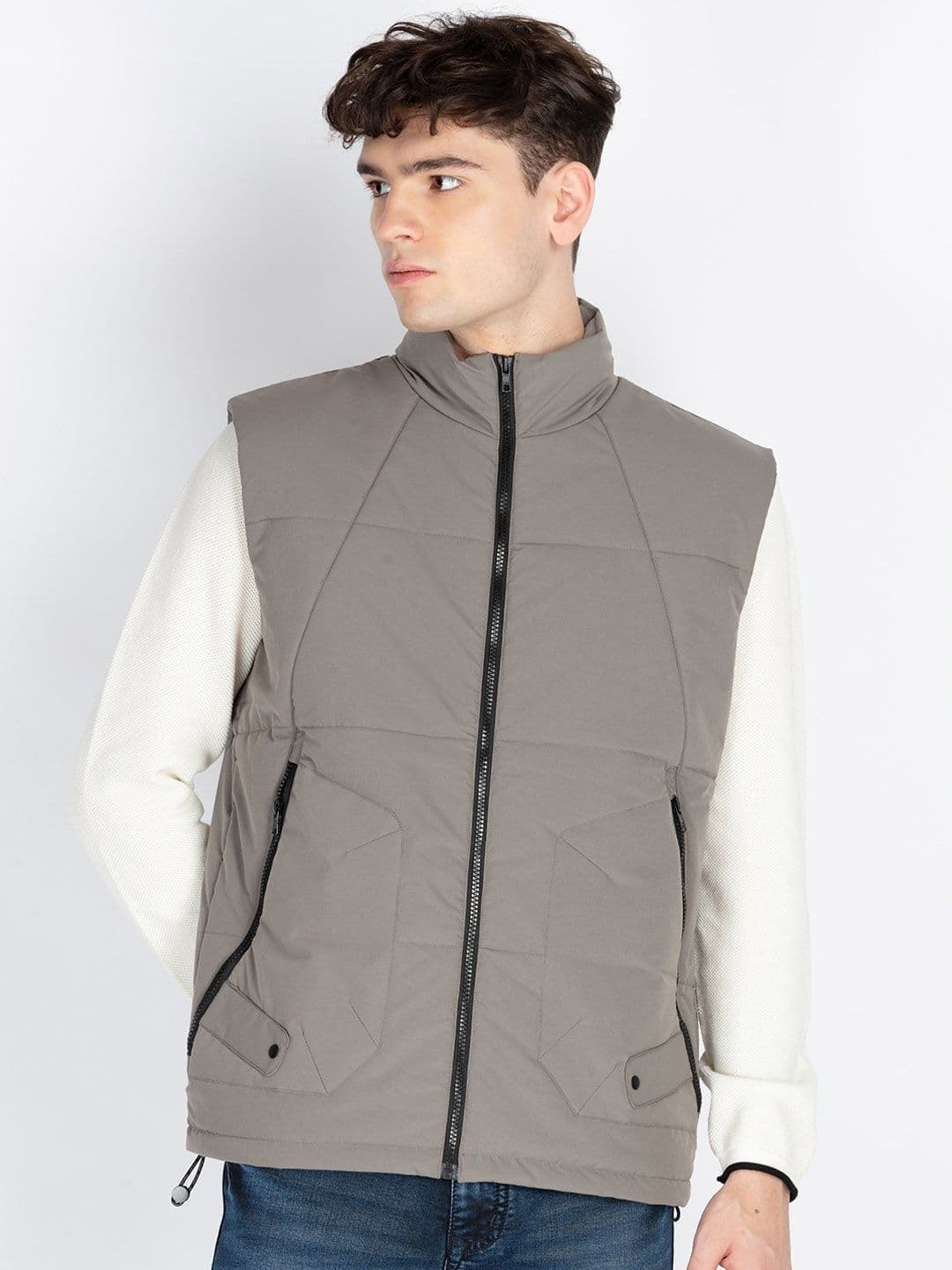 Status Quo Men Mock Collar Solid Casual Padded Jacket - view 1