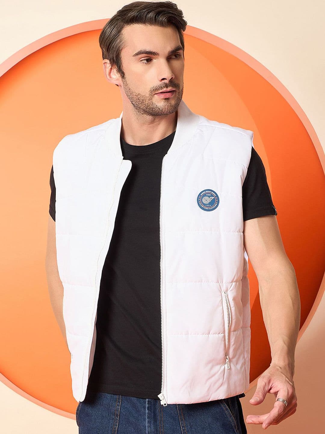 Club York Men Collarless Solid Casual Padded Jacket - view 1