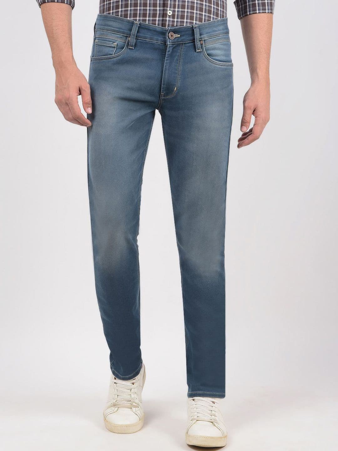 Numero Uno Men Skinny Fit Low-Rise Heavy Fade Stretchable Jeans - view 1