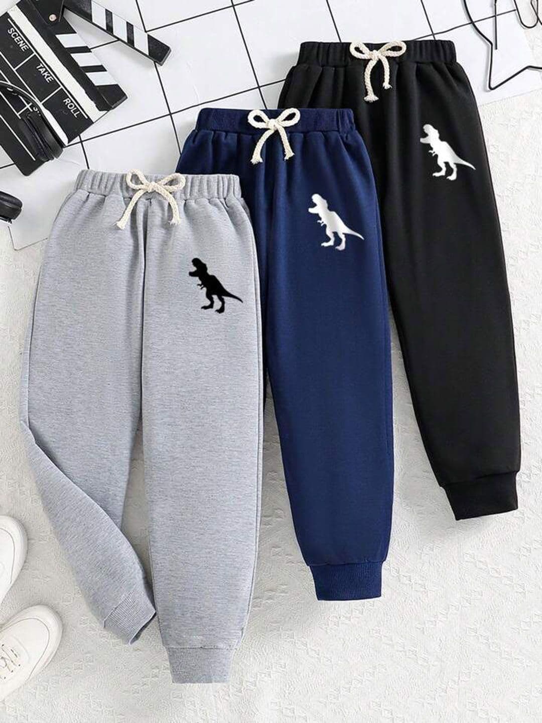 Googo Gaaga Boys Pack Of 3 Cotton Relaxed Fit Mid-Rise Joggers - view 1