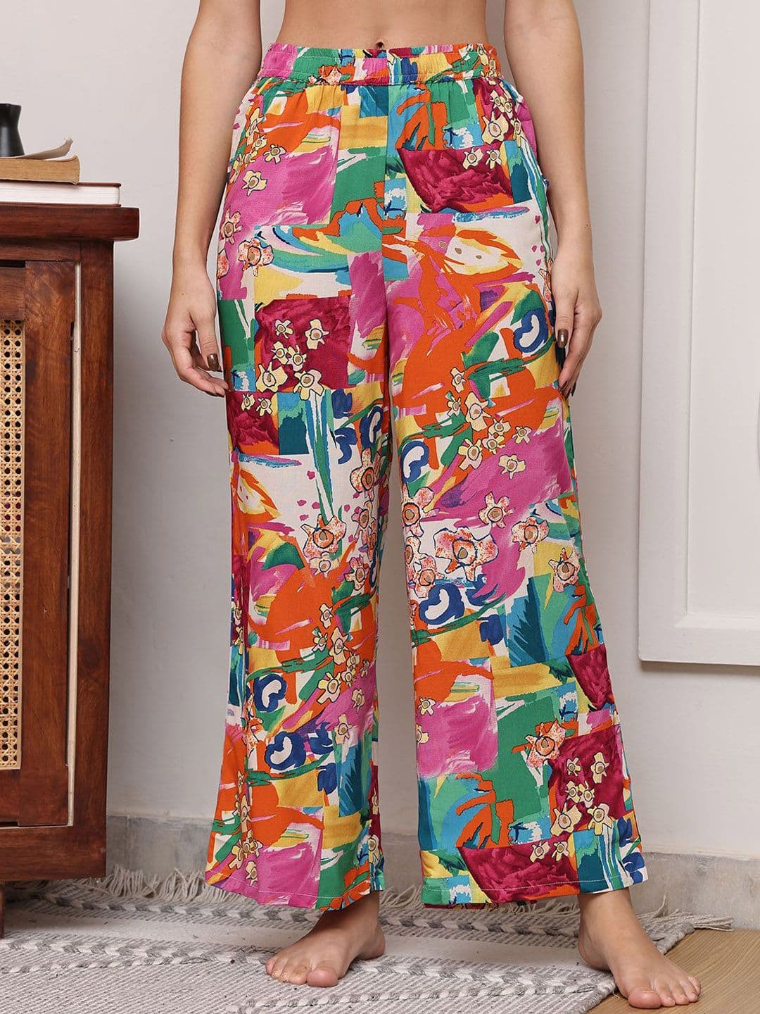 Claura Women Printed Flared Lounge Pant - view 1
