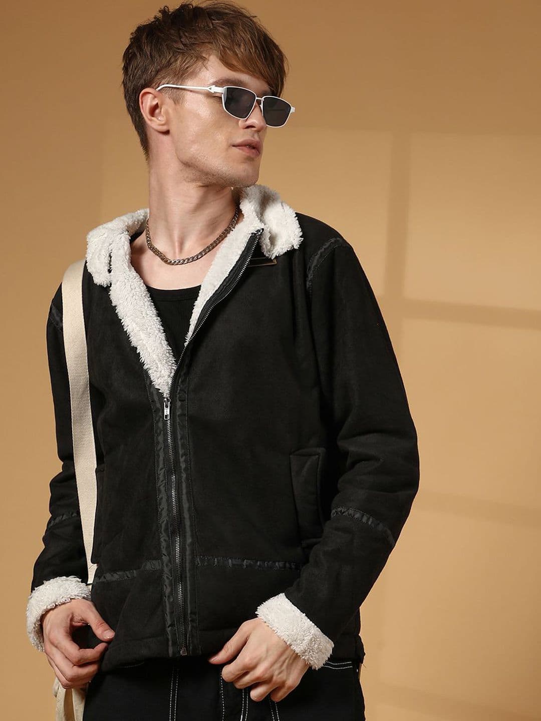 CAHOOT Men Spread Collar Solid Casual Bomber Jacket - view 1