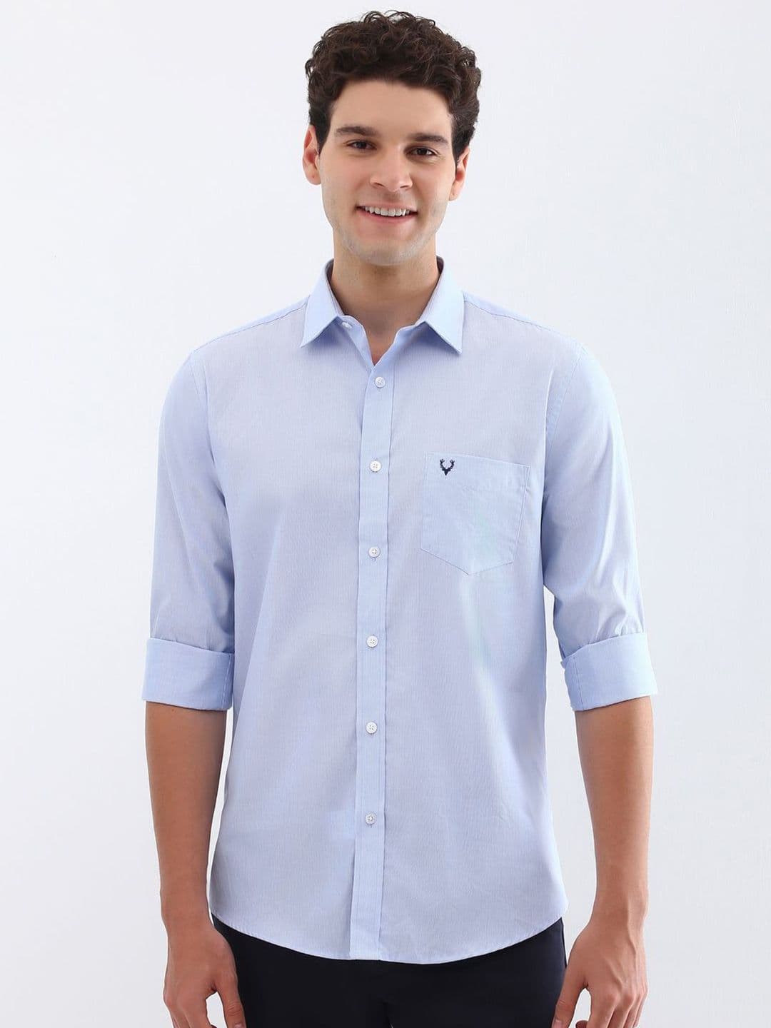 Allen Solly Men Spread Collar Vertical Striped Cotton Slim Fit Casual Shirt - view 1