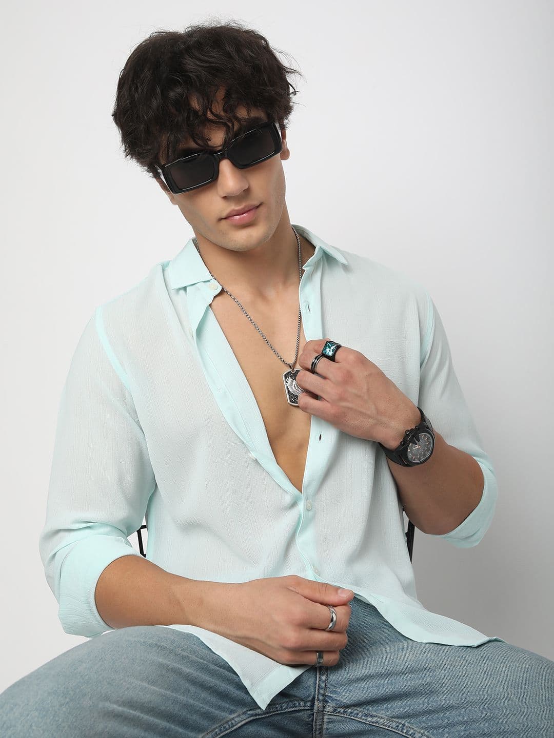 VASTRADO Men Classic Spread Collar Solid Slim Fit Casual Shirt - view 1
