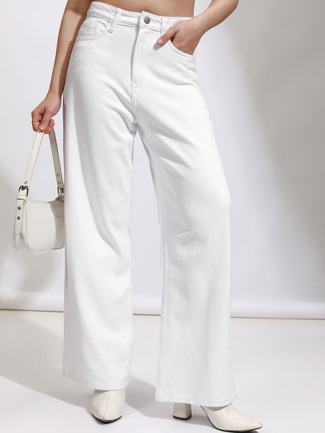 Tokyo Talkies Women Wide Leg High-Rise Cotton Jeans - view 1