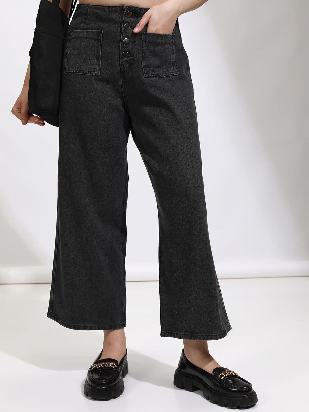 Tokyo Talkies Women Straight Fit Low-Rise Cotton Jeans - view 1