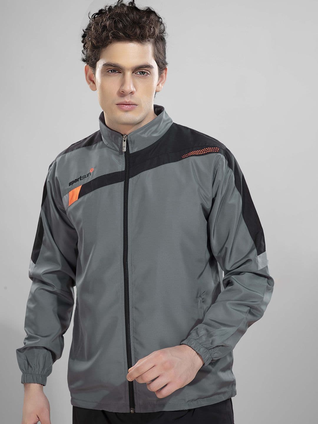 SPORT SUN Men Mock Collar Colourblocked Sporty Jacket - view 1