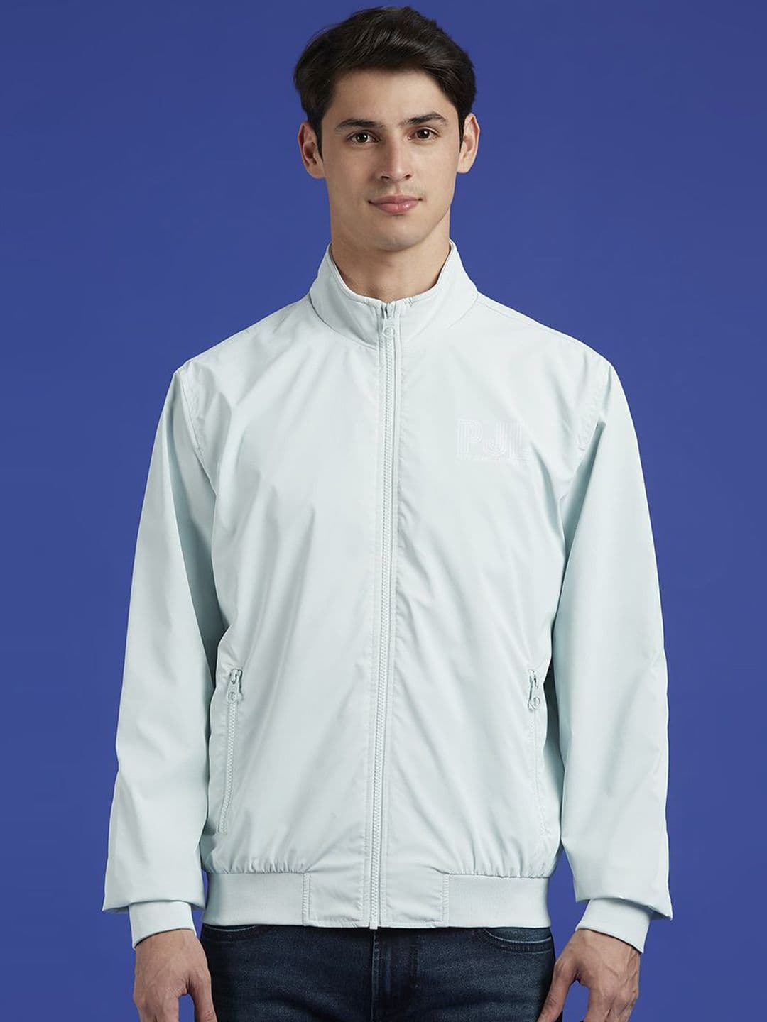 Pepe Jeans Men Mock Collar Printed Casual Bomber Jacket - view 1