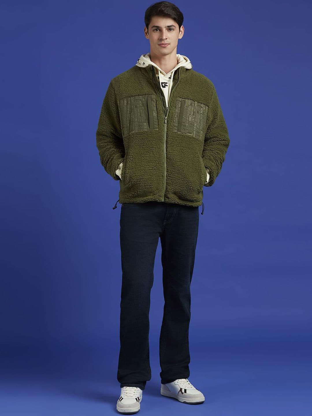 Pepe Jeans Men Mock Collar Self Design Casual Bomber Jacket - view 1