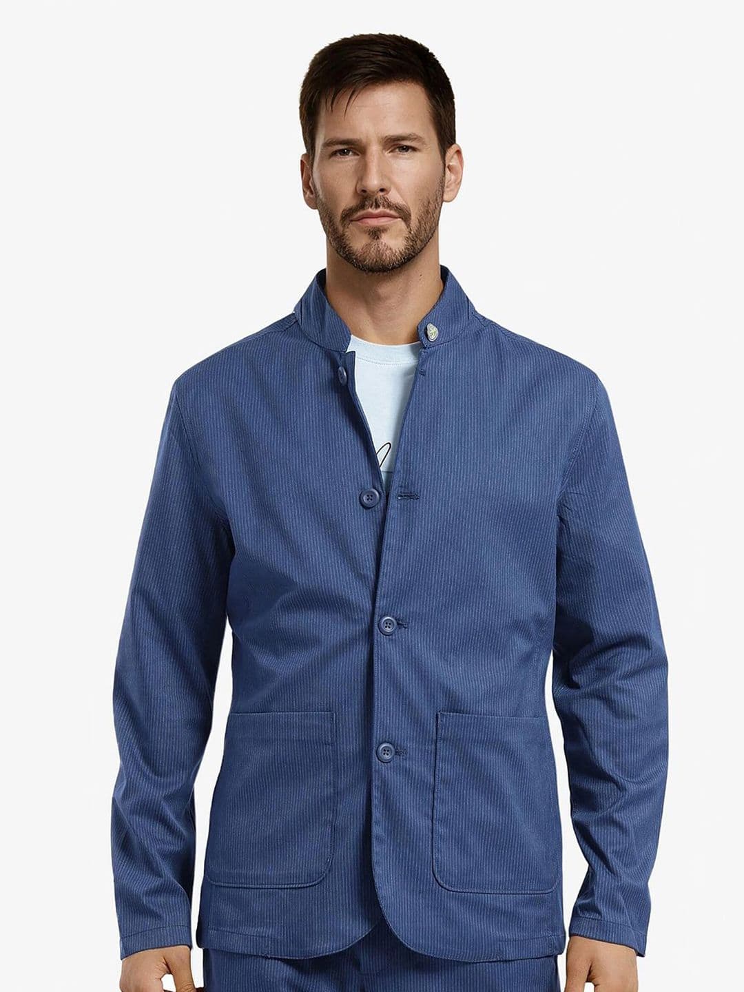 RARE RABBIT Men Mandarin Collar Solid Casual Tailored Jacket - view 1