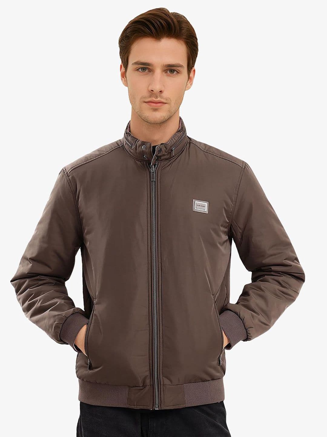 RARE RABBIT Men Mandarin Collar Solid Casual Open Front Jacket - view 1