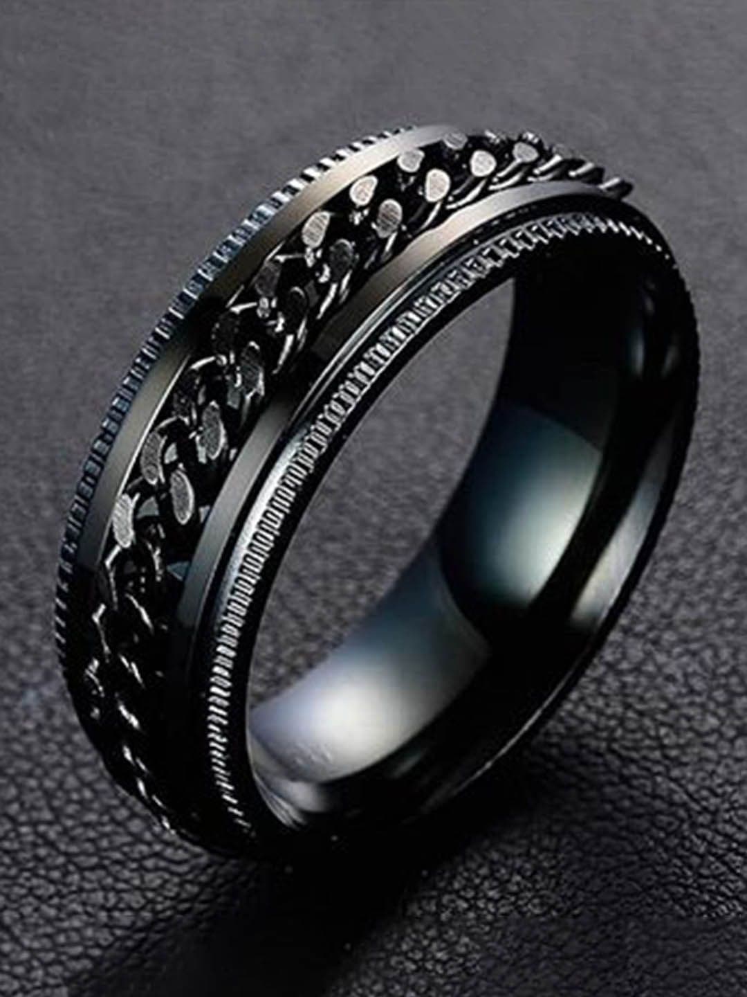 Heer Collection Unisex Platinum-Plated Rotatable Thumb Ring - view 1