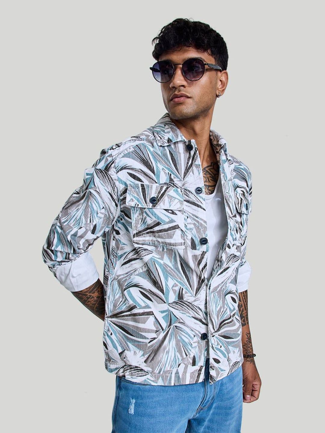 Snitch White Abstract Overshirt - view 1