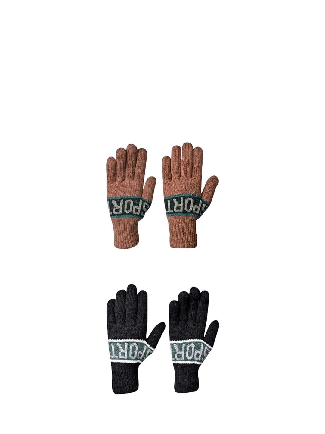 LOOM LEGACY Men Patterned Acrylic Winter Gloves - view 1