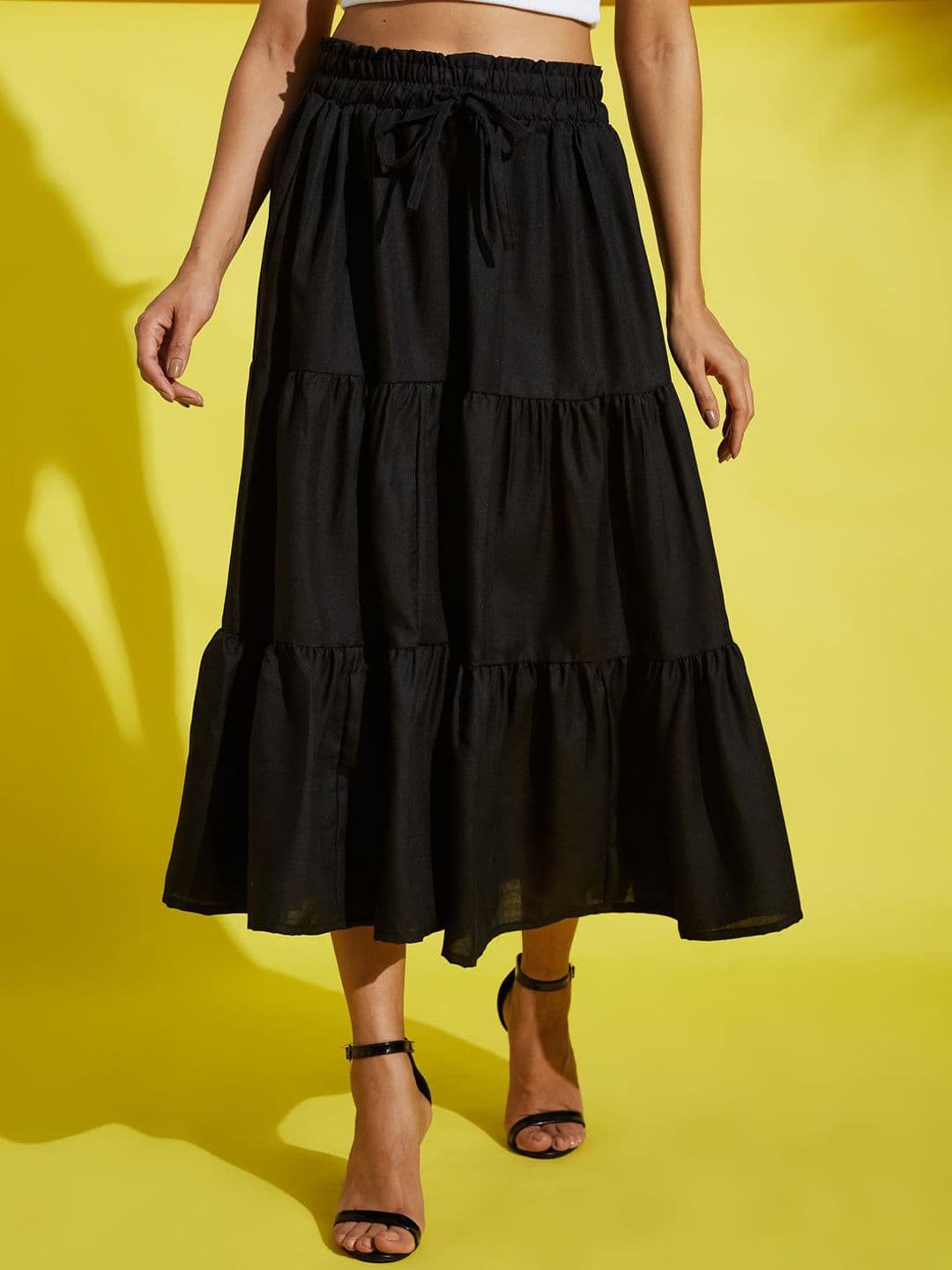 AAHWAN Women Layered Tiered Midi Skirts - view 1