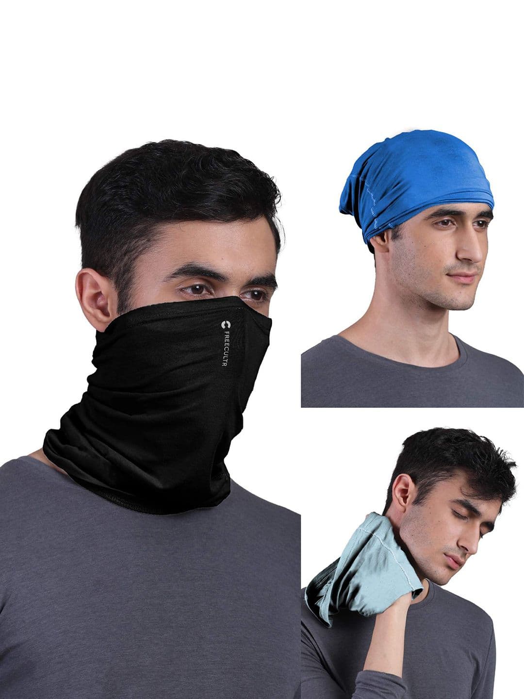 FREECULTR Unisex Pack Of 3 Printed Anti Microbial Multipurpose Bandana Cloth Headband - view 1