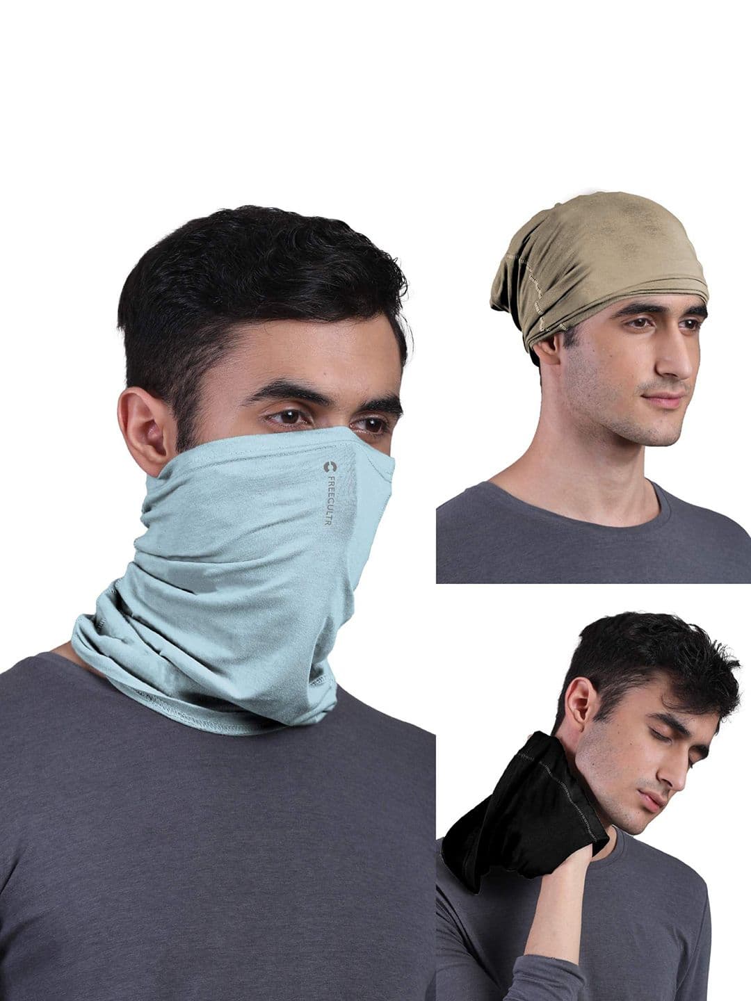 FREECULTR Unisex Pack Of 3 Printed Anti Microbial Multipurpose Bandana Cloth Headband - view 1