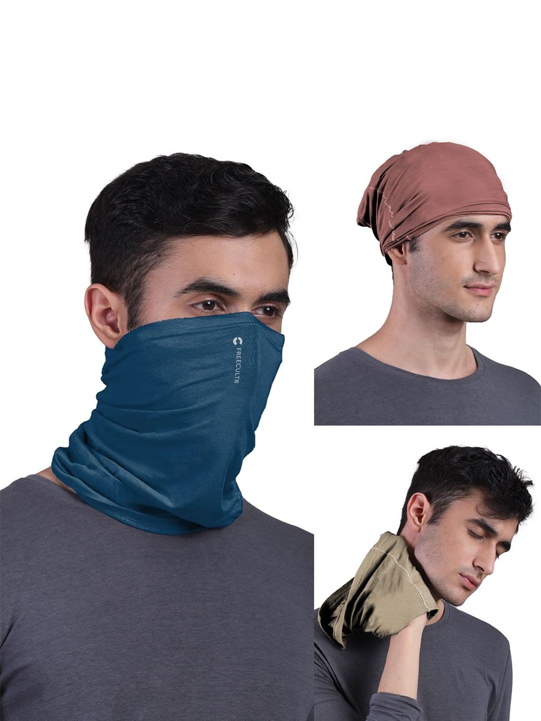 FREECULTR Unisex Pack Of 3 Printed Anti Microbial Multipurpose Bandana Cloth Headband - view 1