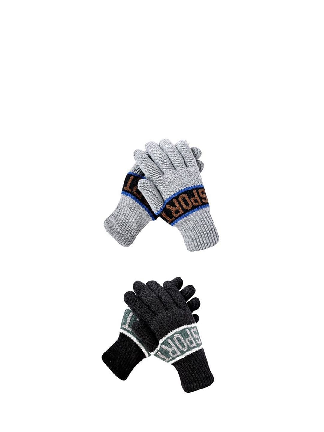 LOOM LEGACY Men Pack of 2 Acrylic Winter Gloves - view 1