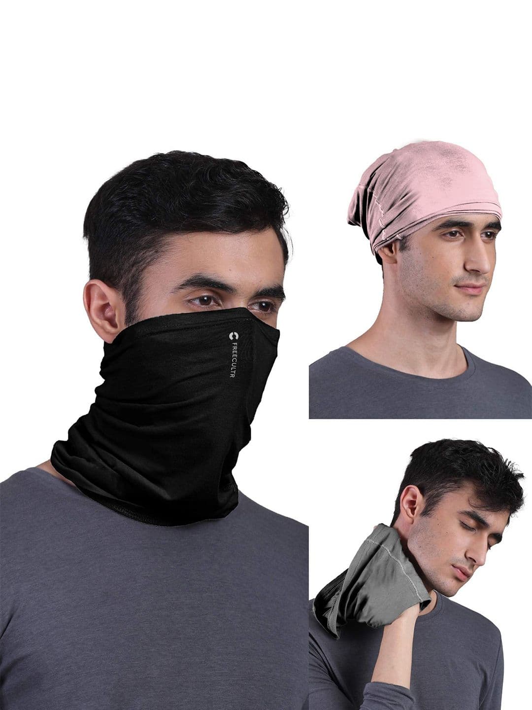 FREECULTR Unisex Pack Of 3 Printed Anti Microbial Multipurpose Bandana Cloth Headband - view 1